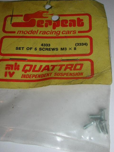 Serpent 4333 3334 set of 5 Screws M3 x 8, mk IV Quattro
